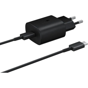 מטען קיר מהיר Samsung Super Fast Travel Charger 25W + כבל USB Type-C - צבע שחור