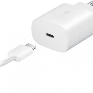 מטען קיר מהיר Samsung Super Fast Travel Charger 25W + כבל USB Type-C – צבע לבן