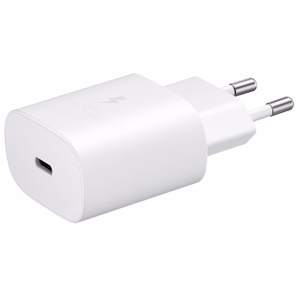 מטען קיר מהיר Samsung Super Fast Travel Charger 25W  USB Type-C – צבע לבן