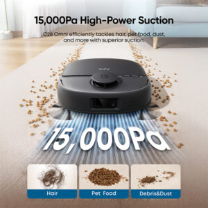 שואב אבק שוטף רובוטי משולב  ANKER – eufy Robot Vacuum Omni C28 -אחריות שנתיים למכשיר ושנה לסוללה ע"י המילטון חשמל ואלקטרוניקה היבואן הרשמי