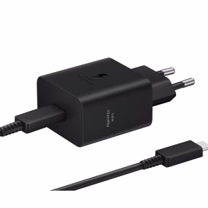 מטען קיר מהיר Samsung Super Fast Travel Charger 45W + כבל USB Type-C - צבע שחור