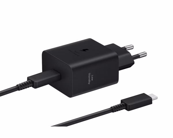 מטען קיר מהיר Samsung Super Fast Travel Charger 45W + כבל USB Type-C – צבע שחור