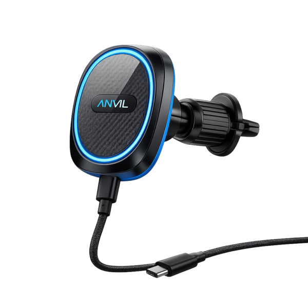 מעמד מגנטי למזגן רכב עם טעינה אלחוטית ANVIL – MagSafe –  טעינה אלחוטית 15W