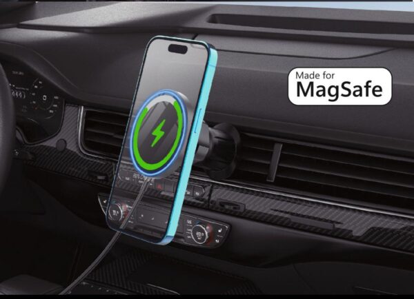 מעמד מגנטי למזגן רכב עם טעינה אלחוטית ANVIL – MagSafe –  טעינה אלחוטית 15W