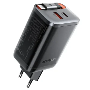 מטען מהיר ACEFAST A111 67W ייחודי הכולל כבל טעינה USB-C נשלף ויציאות טעינה USB-A ו-USB-C - יבואן רשמי