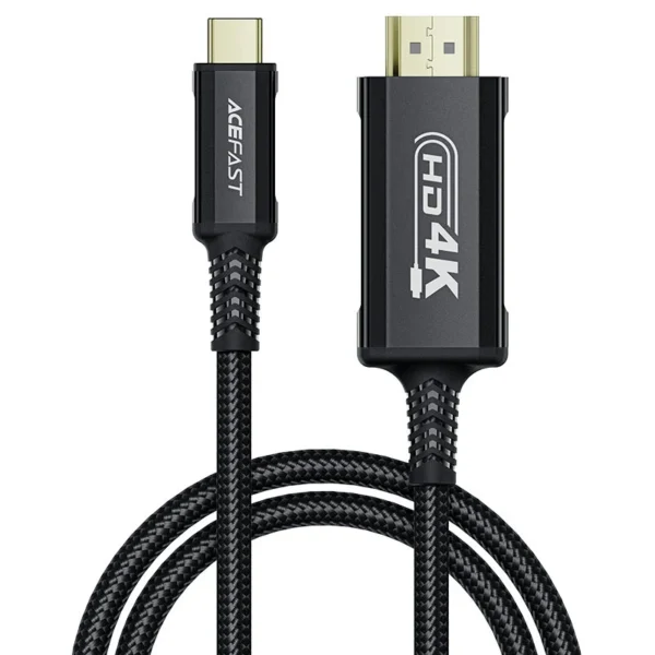 כבל HDMI איכותי USB-C ל-HDTV 4K סגסוגת אלומיניום חיפוי קלוע 1.8 מטר Acefast C1-10 – יבואן רשמי