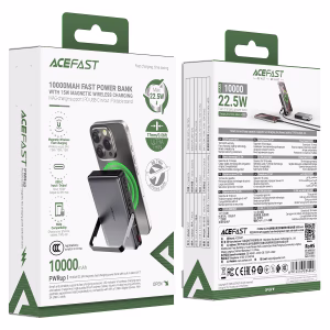 סוללת גיבוי מגנטית AceFast M17 10,000mAh ומעמד מתקפל – יבואן רשמי