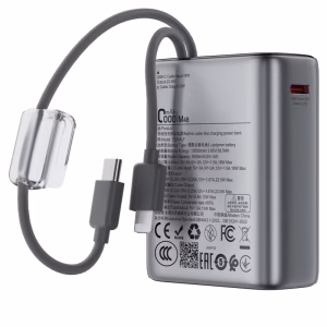 סוללת גיבוי ACEFAST M48 22.5W 10,000mAh עם שני כבלים מובנים – יבואן רשמי